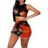 imageSOLY HUX Womens 2 Piece Outfits Tie Dye Ripped Sleeveless Crop Tank Tops and Bodycon Mini Skirt SetRose Red Tie Dye