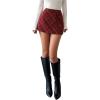 imageSOLY HUX Womens Plaid Mini Tweed Skirt High Waisted A Line Y2k Going Out SkirtsRed Plaid