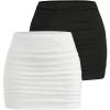 imageSOLY HUX Womens Sexy High Waisted Ruched Bodycon Mini Skirt 2 Packs Skinny Short SkirtsBlack and White