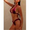 imageSOLY HUX Bathing Suit for Women Halter Triangle Knot Bikini Set Two Piece SwimsuitSolid Burgundy