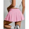imageSOLY HUX Womens High Waisted Pleated Mini Skirt A Line Flowy Skirts Skater Tennis SkirtsPlain Pink
