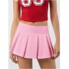 imageSOLY HUX Womens High Waisted Pleated Mini Skirt A Line Flowy Skirts Skater Tennis SkirtsPlain Pink