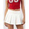imageSOLY HUX Womens High Waisted Pleated Mini Skirt A Line Flowy Skirts Skater Tennis SkirtsPlain White
