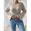 imageSOLY HUX Womens Plus Size Bodysuit Mock Neck Bell Long Sleeve Bodysuit T Shirt TopsPure Grey