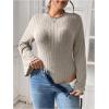 imageSOLY HUX Womens Plus Size Bodysuit Mock Neck Bell Long Sleeve Bodysuit T Shirt TopsPure Grey