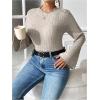 imageSOLY HUX Womens Plus Size Bodysuit Mock Neck Bell Long Sleeve Bodysuit T Shirt TopsPure Grey