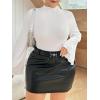 imageSOLY HUX Womens Plus Size Bodysuit Mock Neck Bell Long Sleeve Bodysuit T Shirt TopsPure White