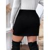 imageSOLY HUX Womens Plus Size Button Front Wrap Asymmetrical Hem Bodycon Skirt High Waist Mini SkirtsPure Black