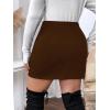 imageSOLY HUX Womens Plus Size Button Front Wrap Asymmetrical Hem Bodycon Skirt High Waist Mini SkirtsPure Brown