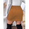 imageSOLY HUX Womens Plus Size Button Front Wrap Asymmetrical Hem Bodycon Skirt High Waist Mini SkirtsPure Khaki