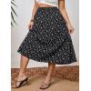 imageSOLY HUX Womens Plus Size Vintage High Waist A Line Flared Midi Skirt Floral Print Casual Long SkirtsBlack