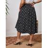 imageSOLY HUX Womens Plus Size Vintage High Waist A Line Flared Midi Skirt Floral Print Casual Long SkirtsBlack