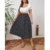 imageSOLY HUX Womens Plus Size Vintage High Waist A Line Flared Midi Skirt Floral Print Casual Long SkirtsBlack