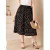 imageSOLY HUX Womens Plus Size Vintage High Waist A Line Flared Midi Skirt Floral Print Casual Long SkirtsBlack Floral