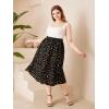 imageSOLY HUX Womens Plus Size Vintage High Waist A Line Flared Midi Skirt Floral Print Casual Long SkirtsBlack Floral