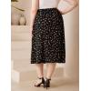imageSOLY HUX Womens Plus Size Vintage High Waist A Line Flared Midi Skirt Floral Print Casual Long SkirtsBlack Floral