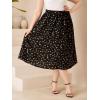 imageSOLY HUX Womens Plus Size Vintage High Waist A Line Flared Midi Skirt Floral Print Casual Long SkirtsBlack Floral