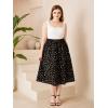 imageSOLY HUX Womens Plus Size Vintage High Waist A Line Flared Midi Skirt Floral Print Casual Long SkirtsBlack Floral
