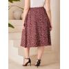 imageSOLY HUX Womens Plus Size Vintage High Waist A Line Flared Midi Skirt Floral Print Casual Long SkirtsRed Floral