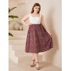 imageSOLY HUX Womens Plus Size Vintage High Waist A Line Flared Midi Skirt Floral Print Casual Long SkirtsRed Floral