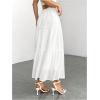 imageSOLY HUX Womens Ruffle Hem Skirt Frill Elastic Waist Casual Summer Flowy Long SkirtsSolid White