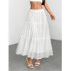 imageSOLY HUX Womens Ruffle Hem Skirt Frill Elastic Waist Casual Summer Flowy Long SkirtsSolid White