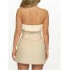 imageSOLY HUX Womens Strapless Tube Dress Button Front Elegant Cocktail Bodycon Mini DressesSolid Apricot