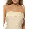 imageSOLY HUX Womens Strapless Tube Dress Button Front Elegant Cocktail Bodycon Mini DressesSolid Apricot