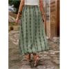 imageSOLY HUX Womens Summer Boho Print Split Skirt Tie Front High Waist A Line Long Skirts Green Printed Medium