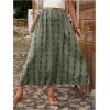 imageSOLY HUX Womens Summer Boho Print Split Skirt Tie Front High Waist A Line Long Skirts Green Printed Medium