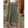 imageSOLY HUX Womens Summer Boho Print Split Skirt Tie Front High Waist A Line Long Skirts Green Printed Medium