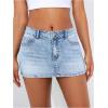 imageSOLY HUX Womens Summer Denim Skirt Casual Going Out Bodycon Mini Jean Skirts with PocketsLight Wash