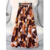 imageSOLY HUX Womens Summer Floral Print Skirt Elastic High Waist Flowy Long SkirtsBurgundy Floral
