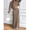 imageSOLY HUX Womens Sweater Outfits Set Cable Knit Long Sleeve Crop Top Bodycon Maxi Skirts 2 Piece SetsPure Khaki