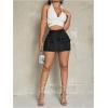 imageSOLY HUX Womens Y2k Denim Skirts High Waisted Summer Mini Cargo Skirt with PocketsPure Black