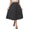 imageSOLY HUX Womens Plus Size Vintage High Waist A Line Flared Midi Skirt Floral Print Casual Long SkirtsBlack