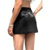 imageSOLY HUX Womens Sexy Mini Skirt Y2k Drop Waist Bodycon Party Clubwear Skirts StreetwearBlack Rhinestone