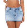 imageSOLY HUX Womens Summer Denim Skirt Casual Going Out Bodycon Mini Jean Skirts with PocketsLight Wash