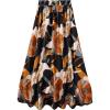 imageSOLY HUX Womens Summer Floral Print Skirt Elastic High Waist Flowy Long SkirtsBlack Floral
