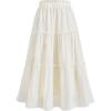 imageSOLY HUX Womens Summer Ruffle Flowy Skirts Elastic Waist Maxi Skirt A Line Beach Long SkirtsPure Beige