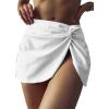 imageSOLY HUX Womens Swim Skirt Twist Front High Waisted Bikini Bottoms Beachwear SwimsuitSolid White
