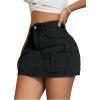 imageSOLY HUX Womens Y2k Denim Skirts High Waisted Summer Mini Cargo Skirt with PocketsPure Black