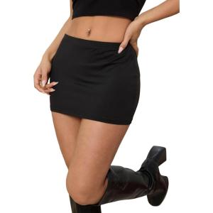 imageSOLY HUX Womens Sexy Mini Skirt Y2k Drop Waist Bodycon Party Clubwear Skirts StreetwearSolid Black