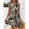 imageSOLY HUX Womens Boho Knot Back Sleeveless Swing Shift Dress Flounce Ruffle Hem Summer DressesBlack Printed
