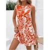 imageSOLY HUX Womens Boho Knot Back Sleeveless Swing Shift Dress Flounce Ruffle Hem Summer DressesOrange and White