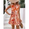 imageSOLY HUX Womens Boho Knot Back Sleeveless Swing Shift Dress Flounce Ruffle Hem Summer DressesOrange and White