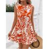 imageSOLY HUX Womens Boho Knot Back Sleeveless Swing Shift Dress Flounce Ruffle Hem Summer DressesOrange and White