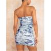 imageSOLY HUX Womens Floral Tube Dress Summer Strapless Bodycon Mini Dress Party ClubwearBlue Printed