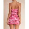 imageSOLY HUX Womens Floral Tube Dress Summer Strapless Bodycon Mini Dress Party ClubwearHot Pink Floral