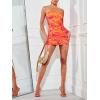 imageSOLY HUX Womens Floral Tube Dress Summer Strapless Bodycon Mini Dress Party ClubwearOrange Floral